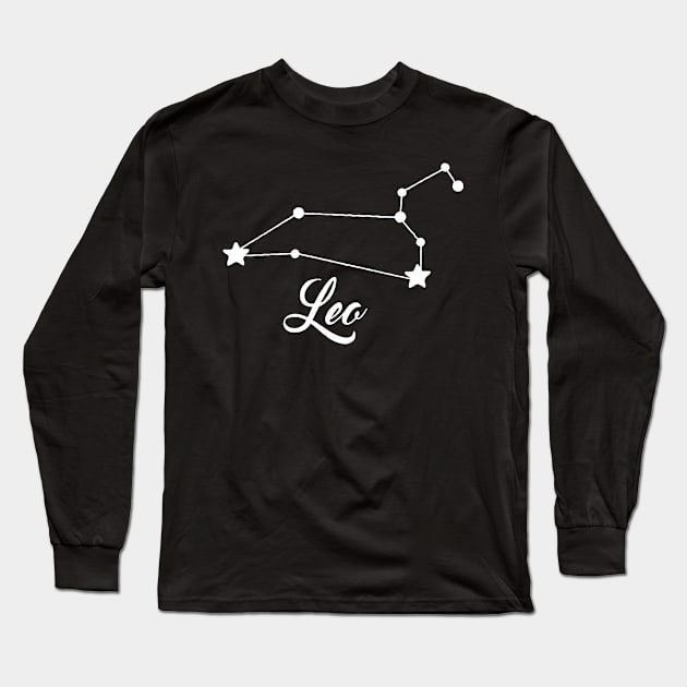 Leo - White print Long Sleeve T-Shirt by smgonline